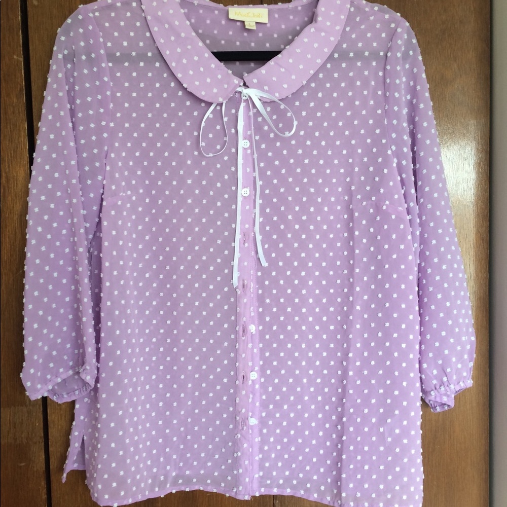 Lavender Polka-Dot Blouse